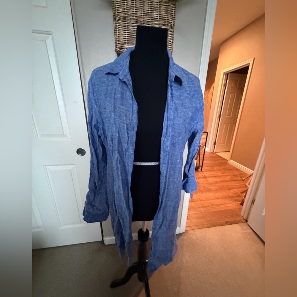 Sigrid Olsen Blue linen shirt dress - Picture 2 of 6